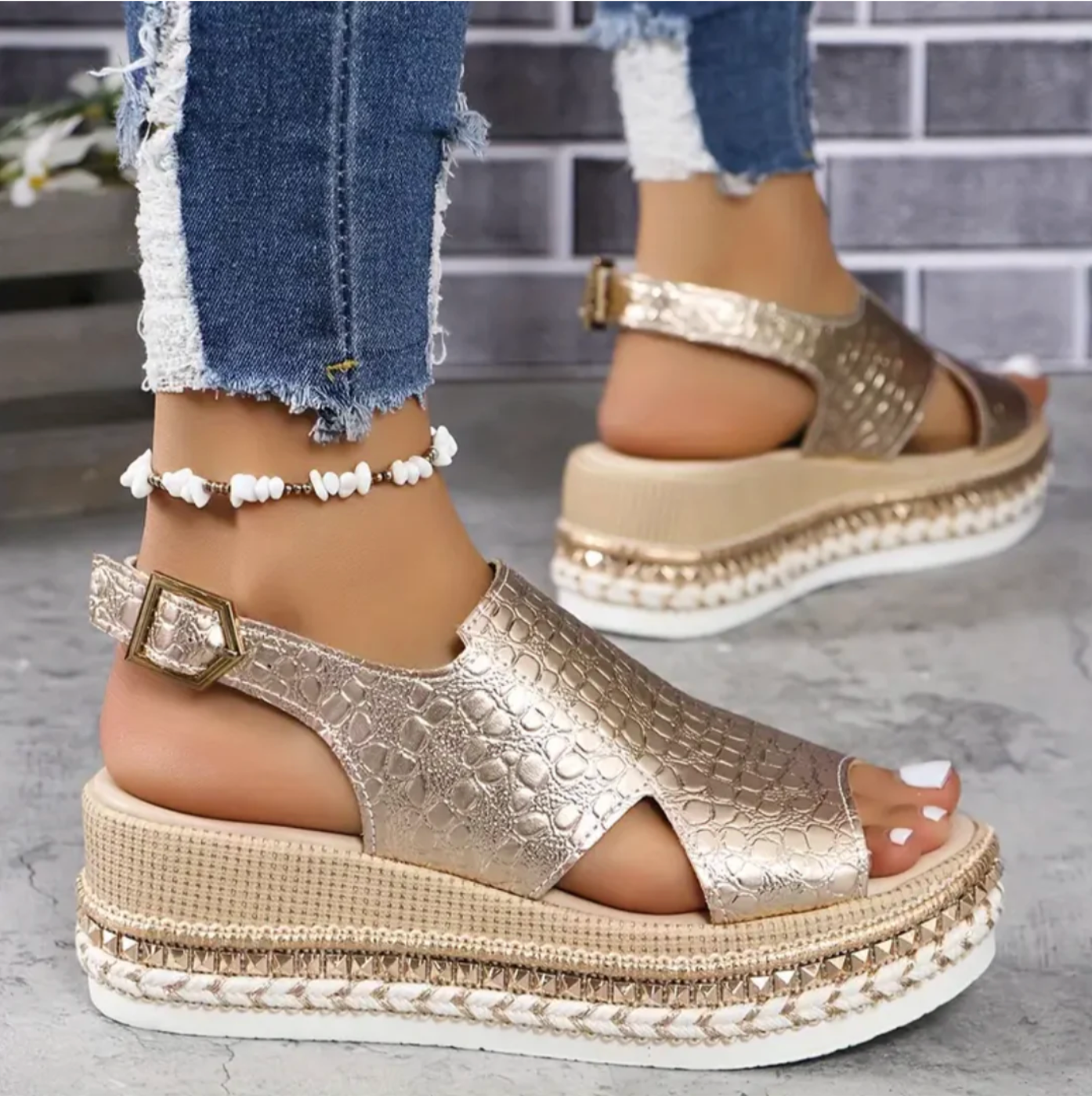 Women’s Platform Espadrille Sandals | High Ankle Strap Shoes