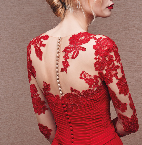 Women's Lace Long Sleeve Formal Dress | Corset Evening Maxi