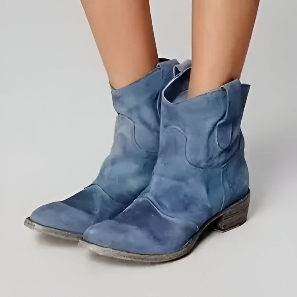Women's Cowgirl Ankle Boots – Western Suede
