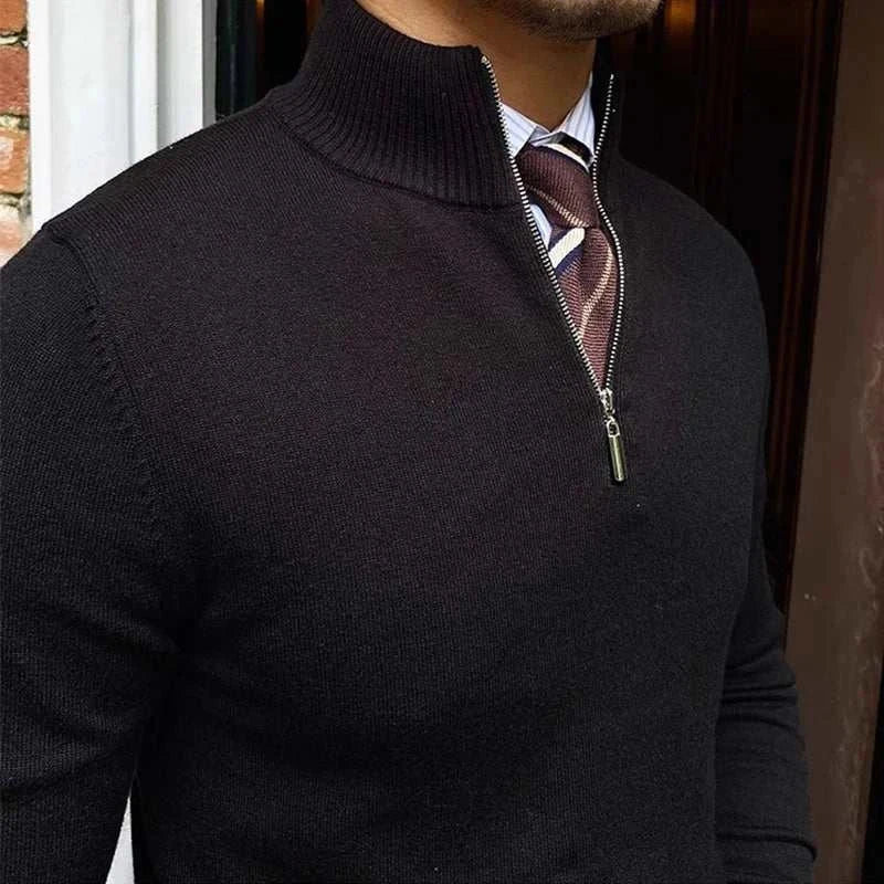 Men’s Knit Zip Sweater | Long Business Casual Jumper