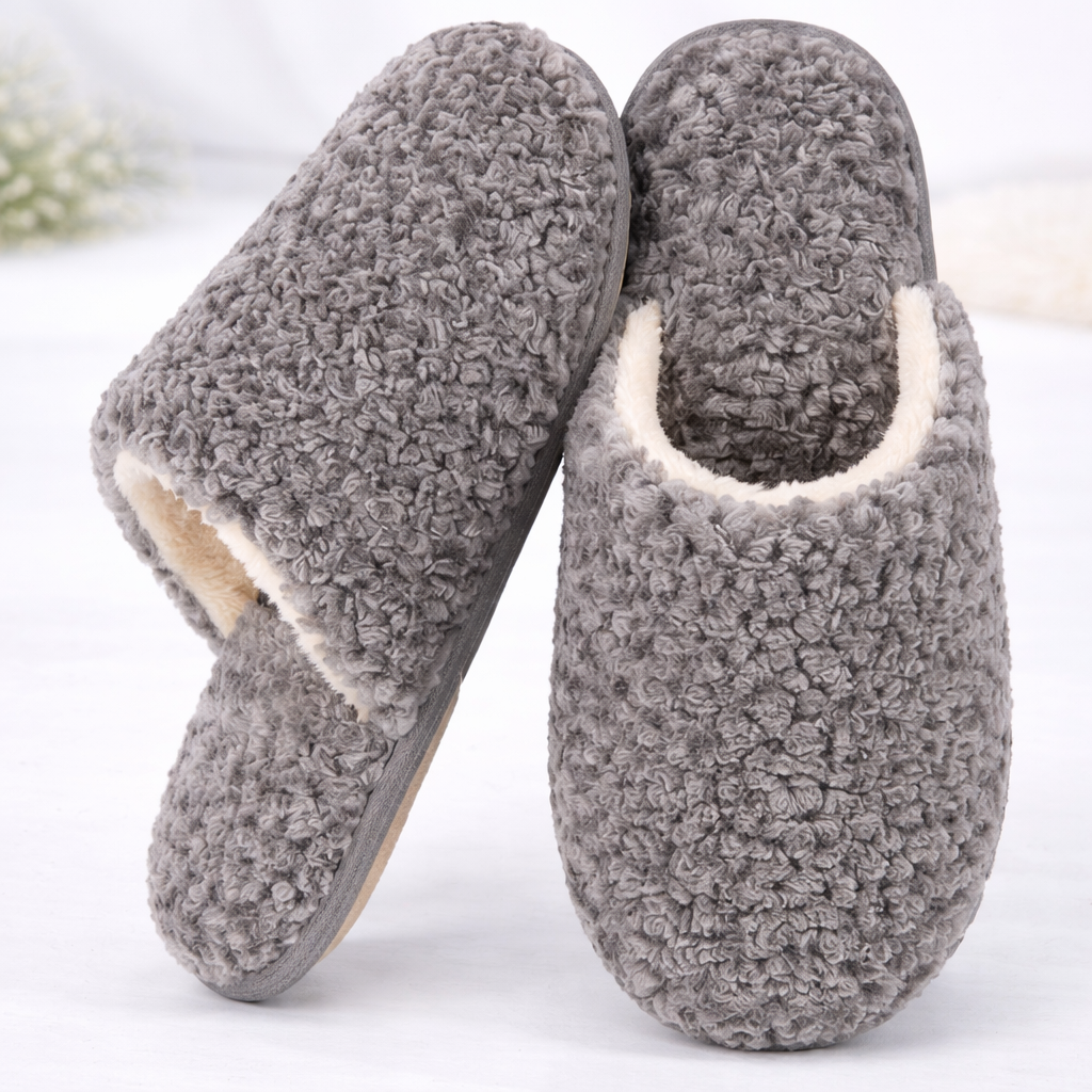 Slippers Women Plush Faux Fur Memory Foam Indoor Outdoor