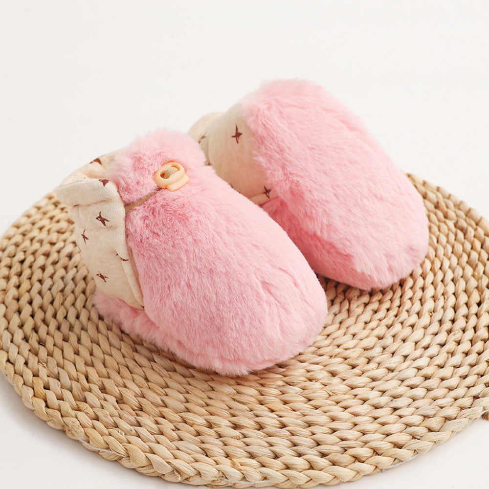Soft Cotton Plush Toddler Shoes Non-Slip Cartoon Design for Comfort 0