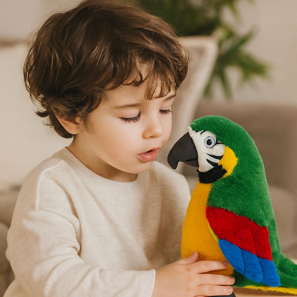 Interactive Talking Parrot Plush Toy for Kids to Repeat Voice