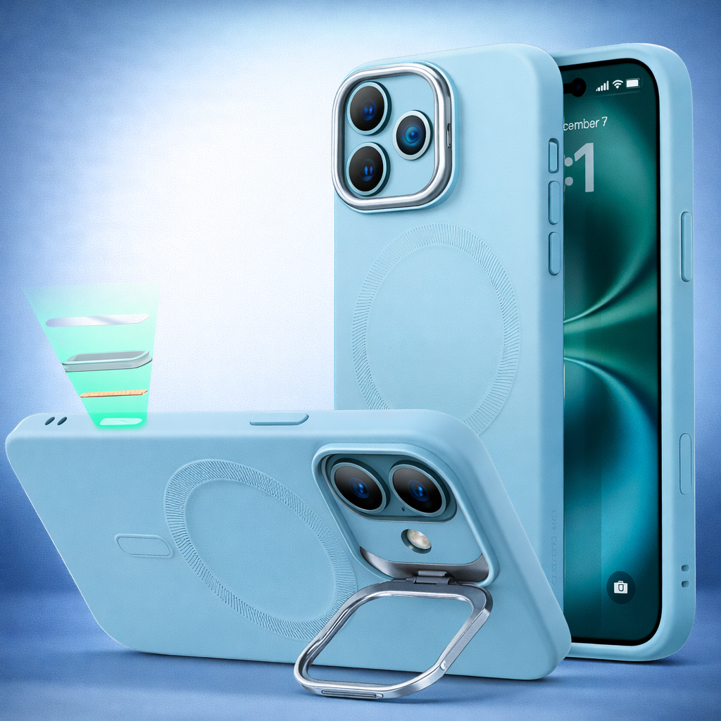 Phone Case Magnetic Clear Stand Shockproof Protective Cover