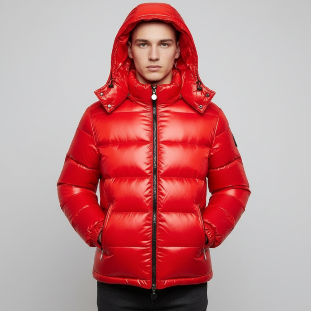 Men's Puffer Jacket Hooded Winter Coat – Long Lightweight