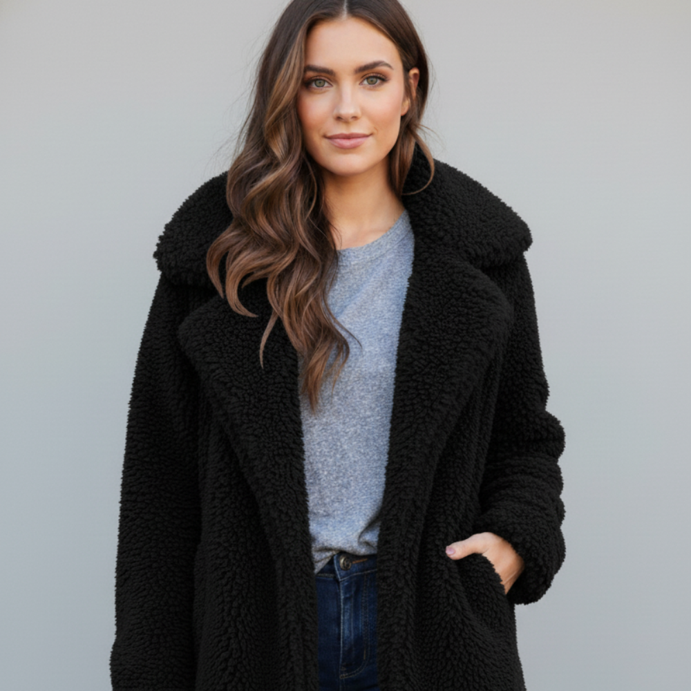 Women's Long Oversized Coat - Faux Fur - Teddy Jacket Winter