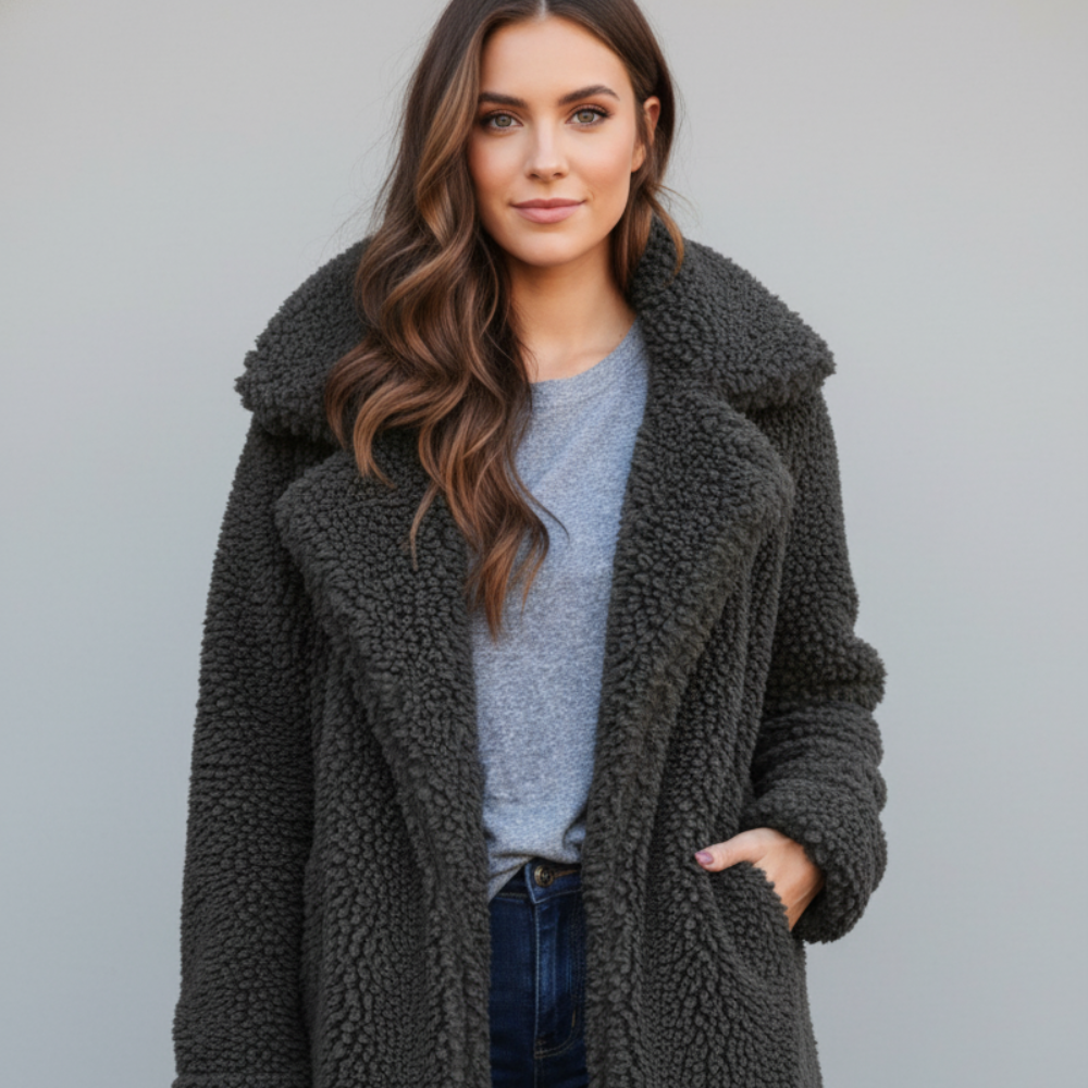 Women's Long Oversized Coat - Faux Fur - Teddy Jacket Winter