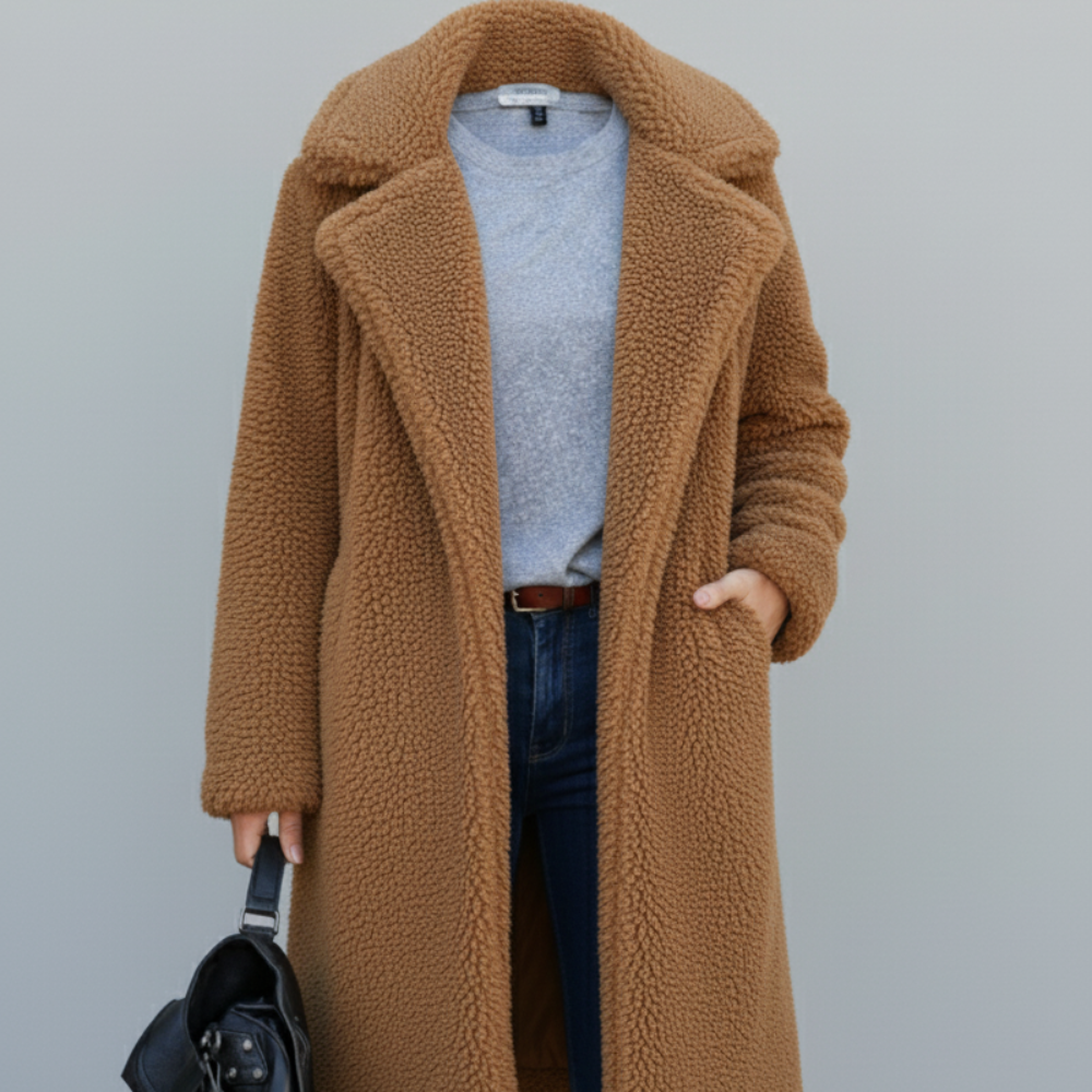 Women's Long Oversized Coat - Faux Fur - Teddy Jacket Winter