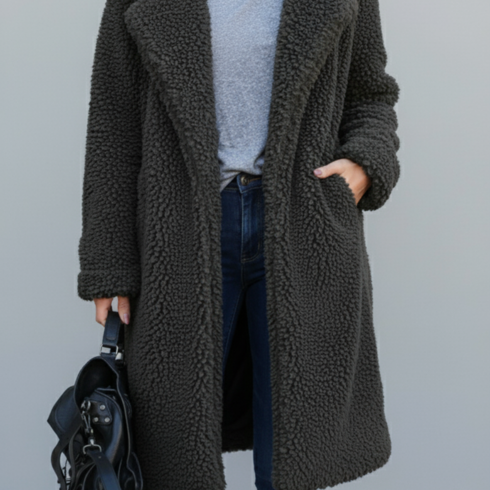 Women's Long Oversized Coat - Faux Fur - Teddy Jacket Winter