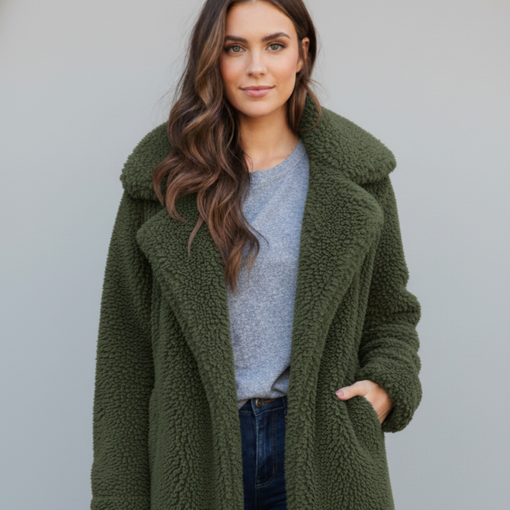 Women's Long Oversized Coat - Faux Fur - Teddy Jacket Winter