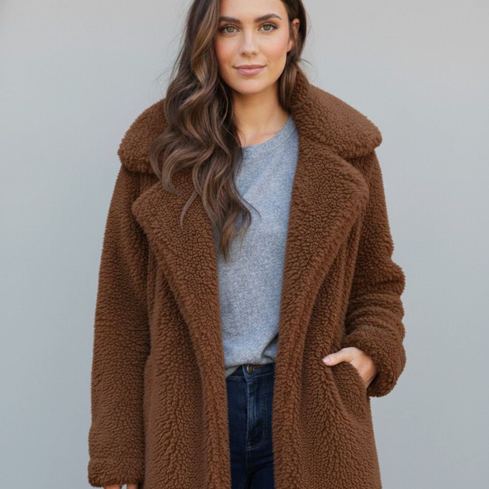 Women's Long Oversized Coat - Faux Fur - Teddy Jacket Winter