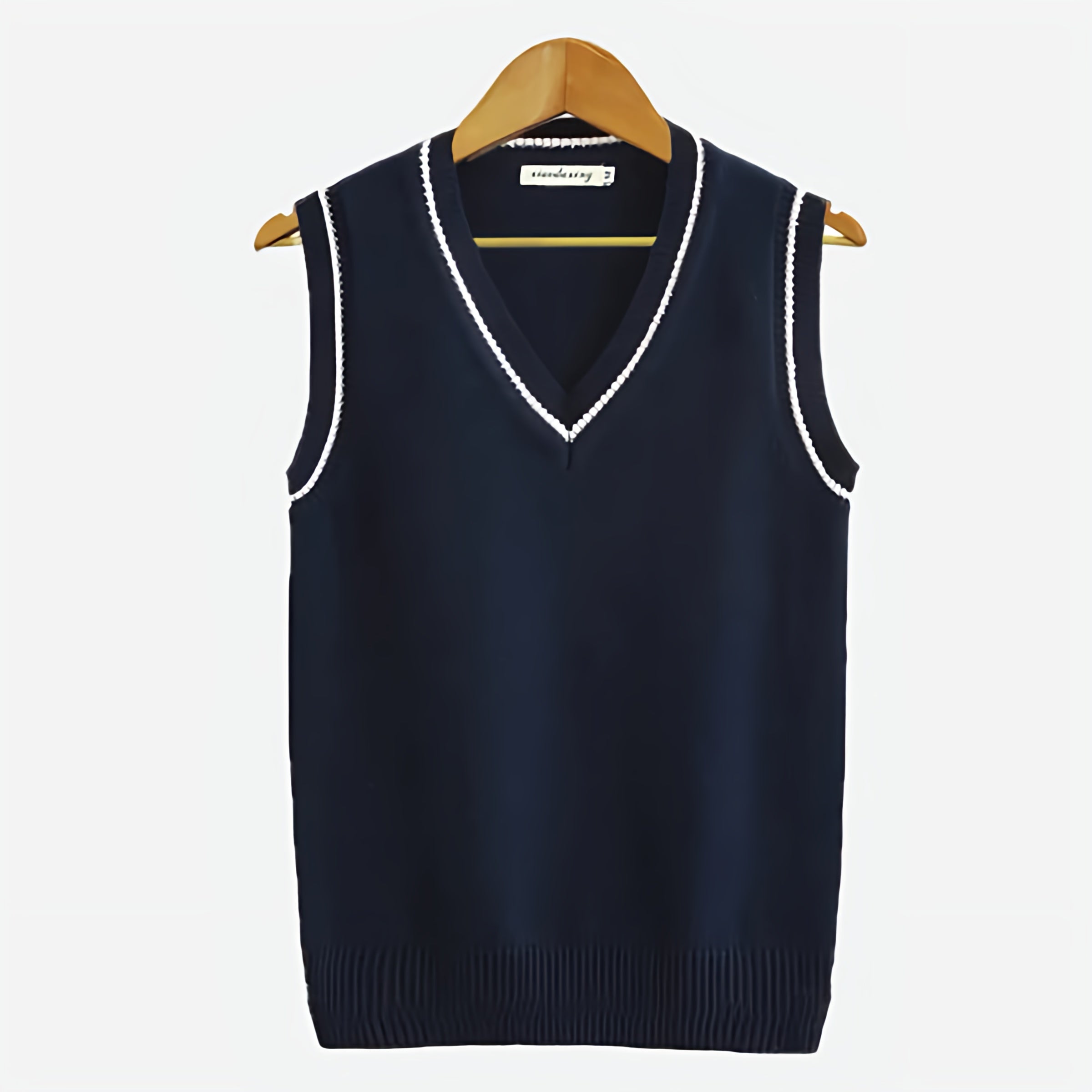 Unisex Knit Sweater Vest | Cable Preppy Waistcoat