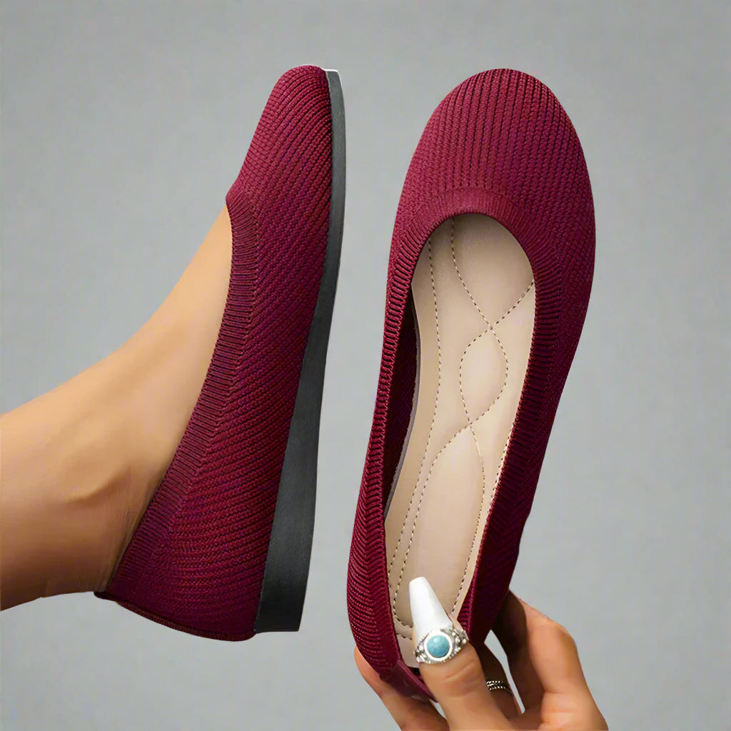 Women’s Breathable Knitted Casual Flats | Lightweight, Slip-On