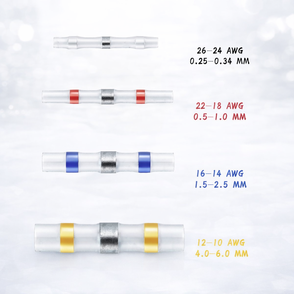 Wire Connectors Waterproof Heat Shrink Solder Butt Connectors