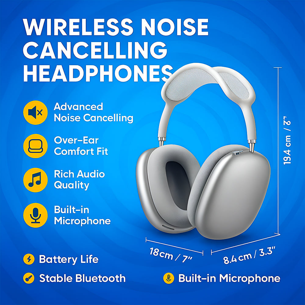 Wireless Over Ear Headphones Noise Cancelling Mic