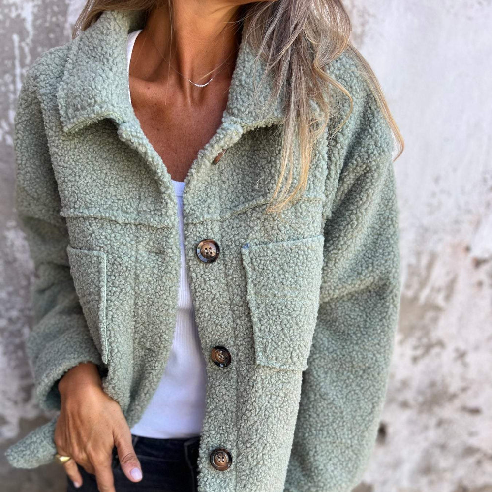 Women Oversized Sherpa Jacket - Long Casual Coat
