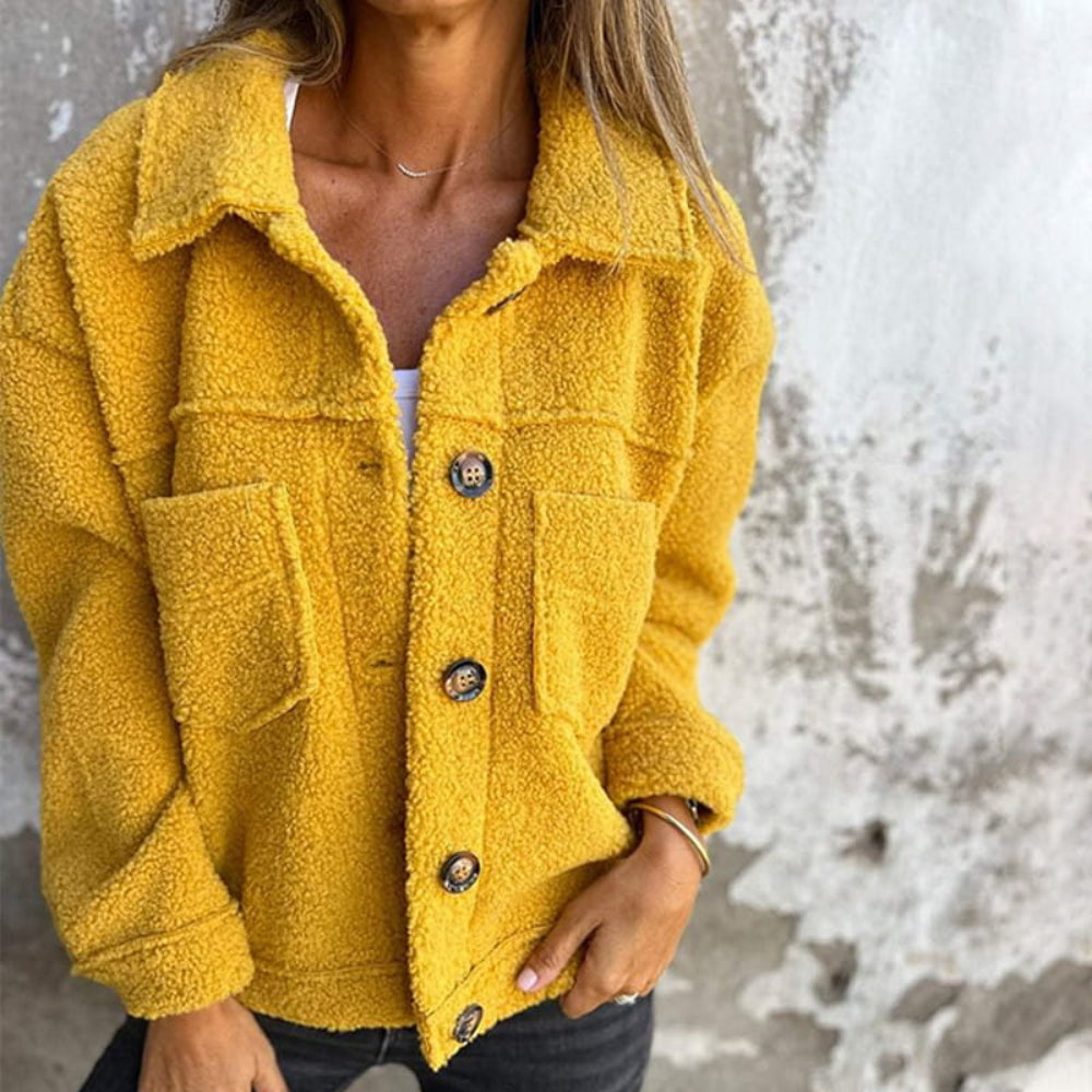Women Oversized Sherpa Jacket - Long Casual Coat