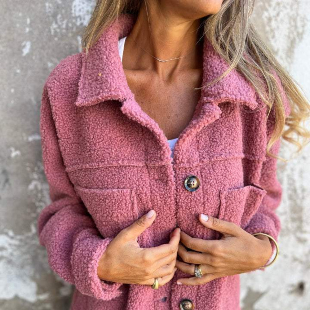 Women Oversized Sherpa Jacket - Long Casual Coat