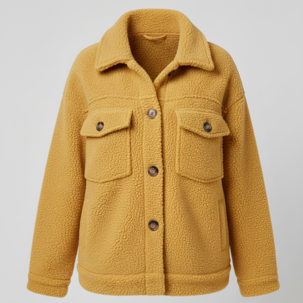 Women Oversized Sherpa Jacket - Long Casual Coat