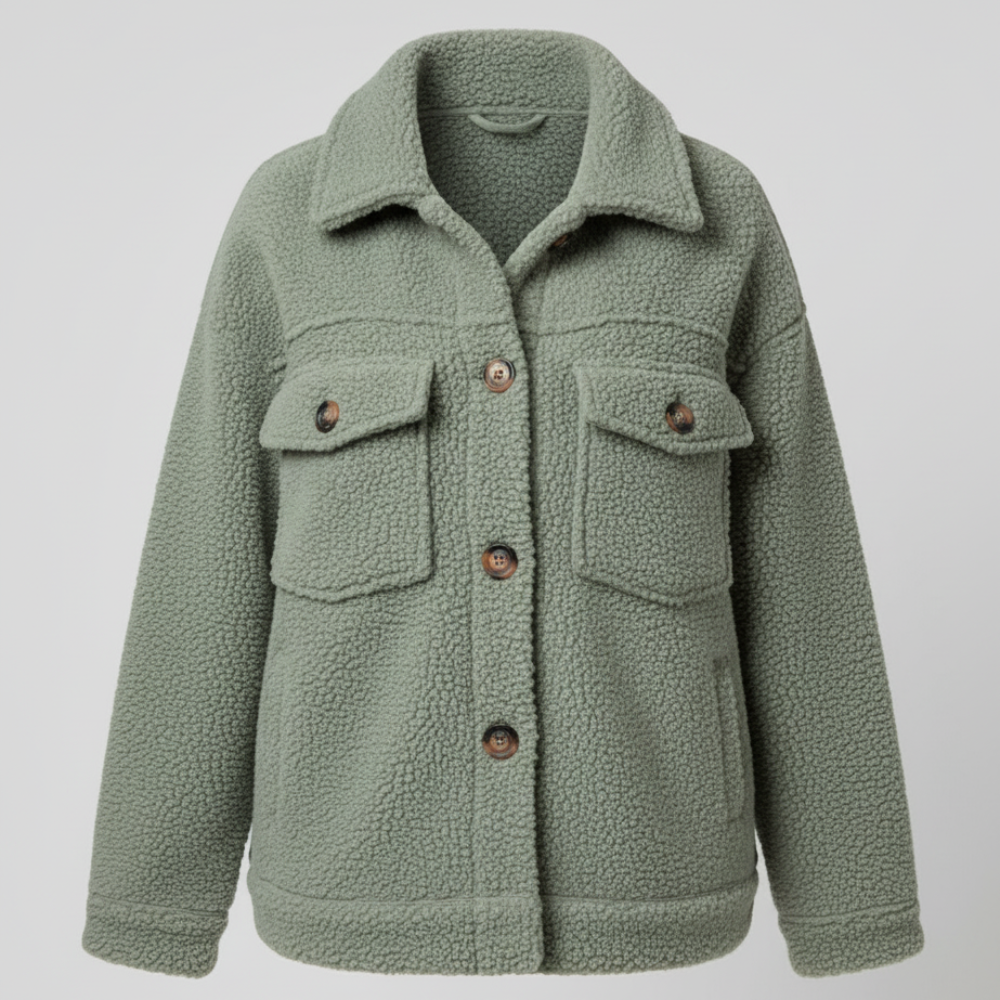Women Oversized Sherpa Jacket - Long Casual Coat