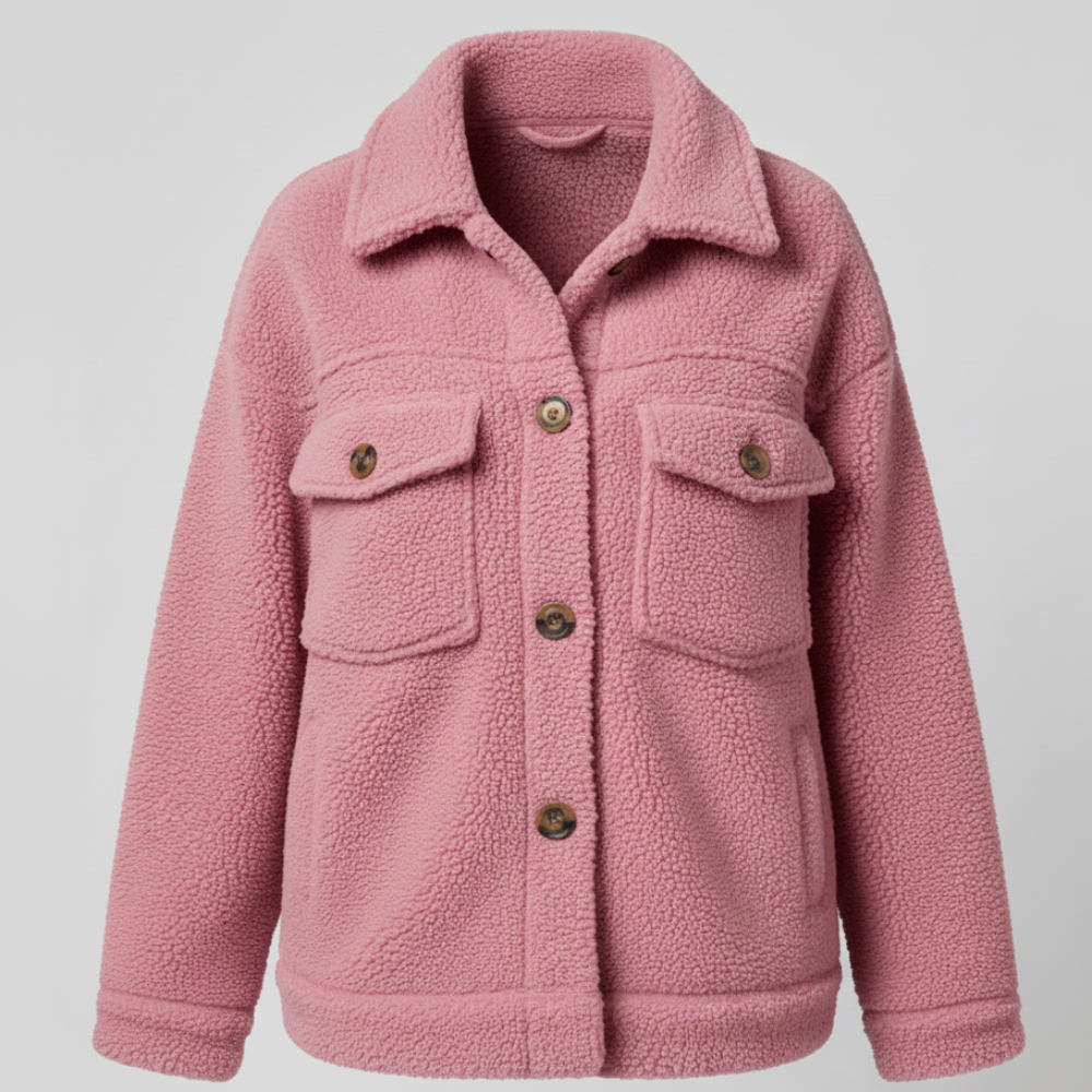 Women Oversized Sherpa Jacket - Long Casual Coat