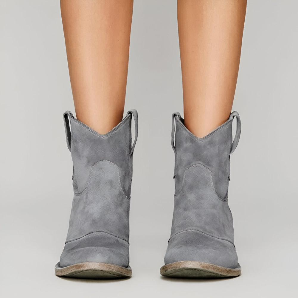 Women's Cowgirl Ankle Boots – Western Suede