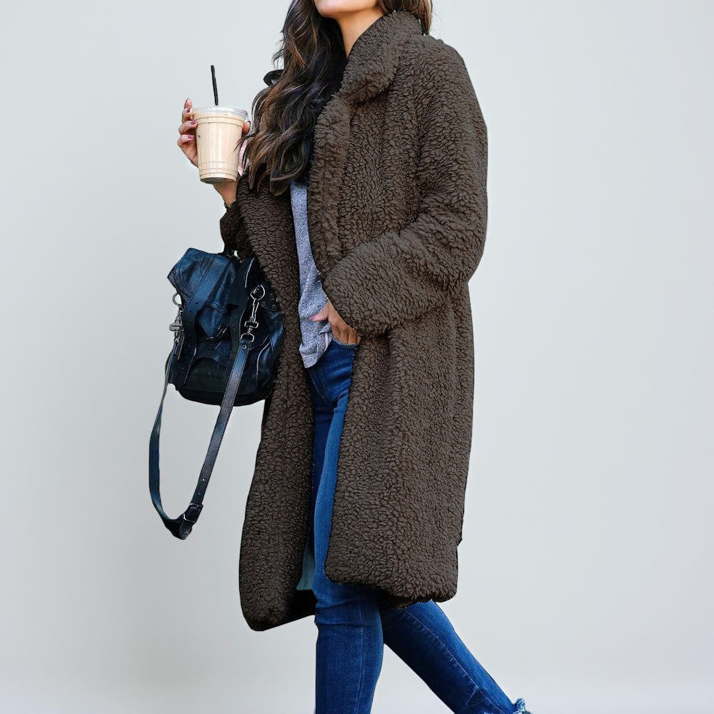 Women's Long Oversized Coat - Faux Fur - Teddy Jacket Winter