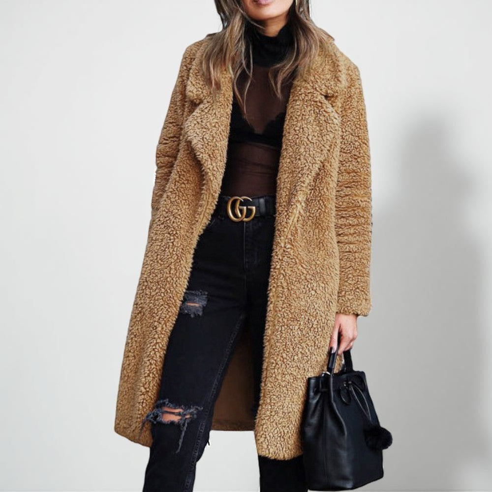 Women's Long Oversized Coat - Faux Fur - Teddy Jacket Winter