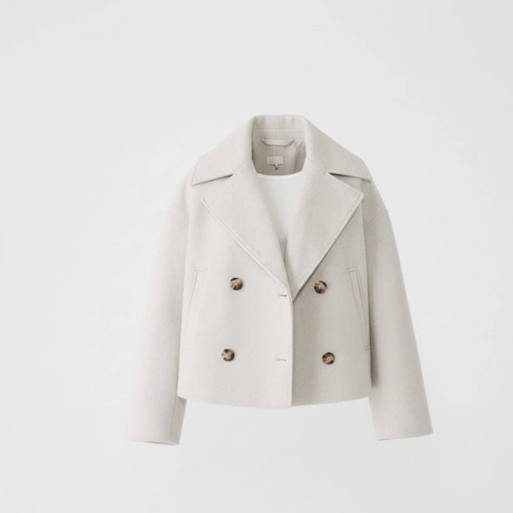 Women's Oversized Wool Coat - Short Double