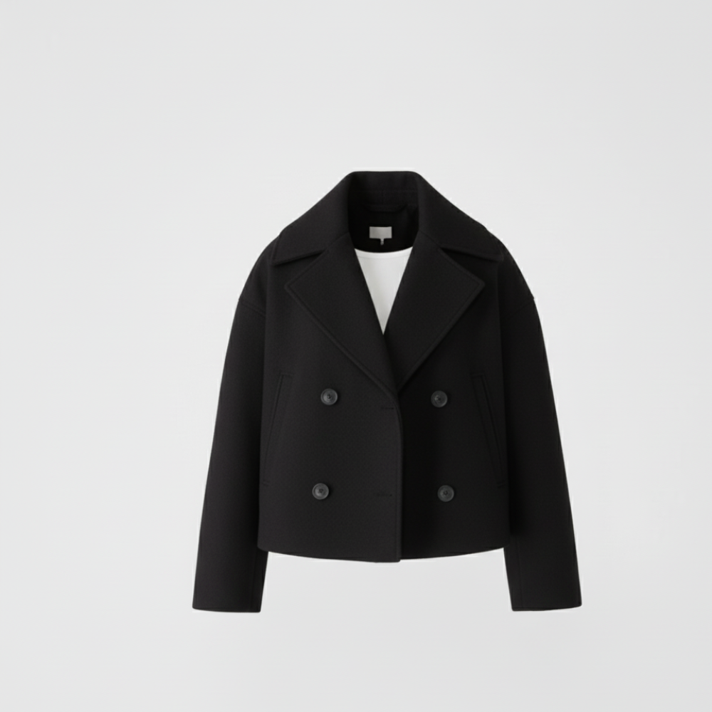 Women's Oversized Wool Coat - Short Double
