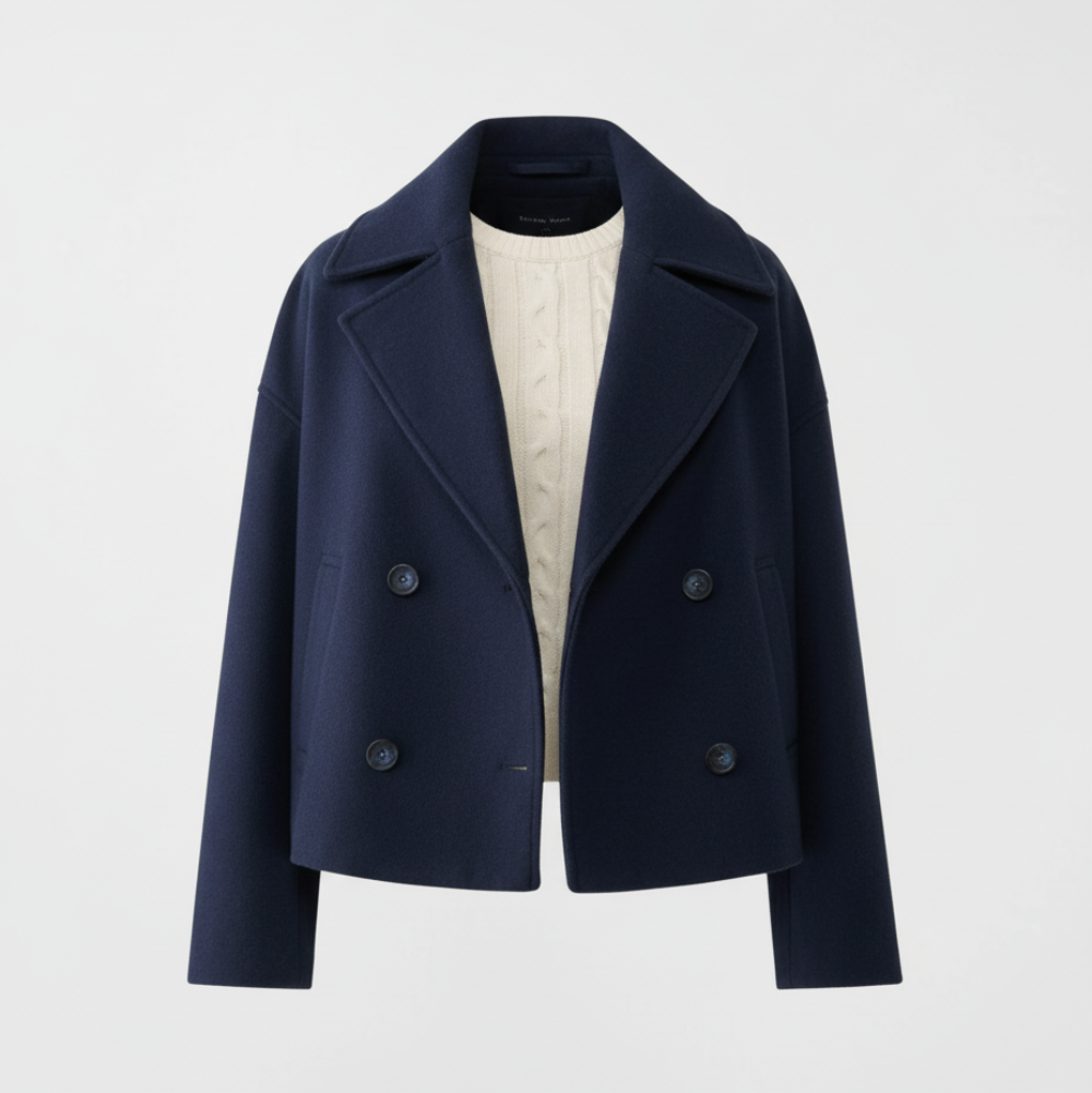 Women's Oversized Wool Coat - Short Double