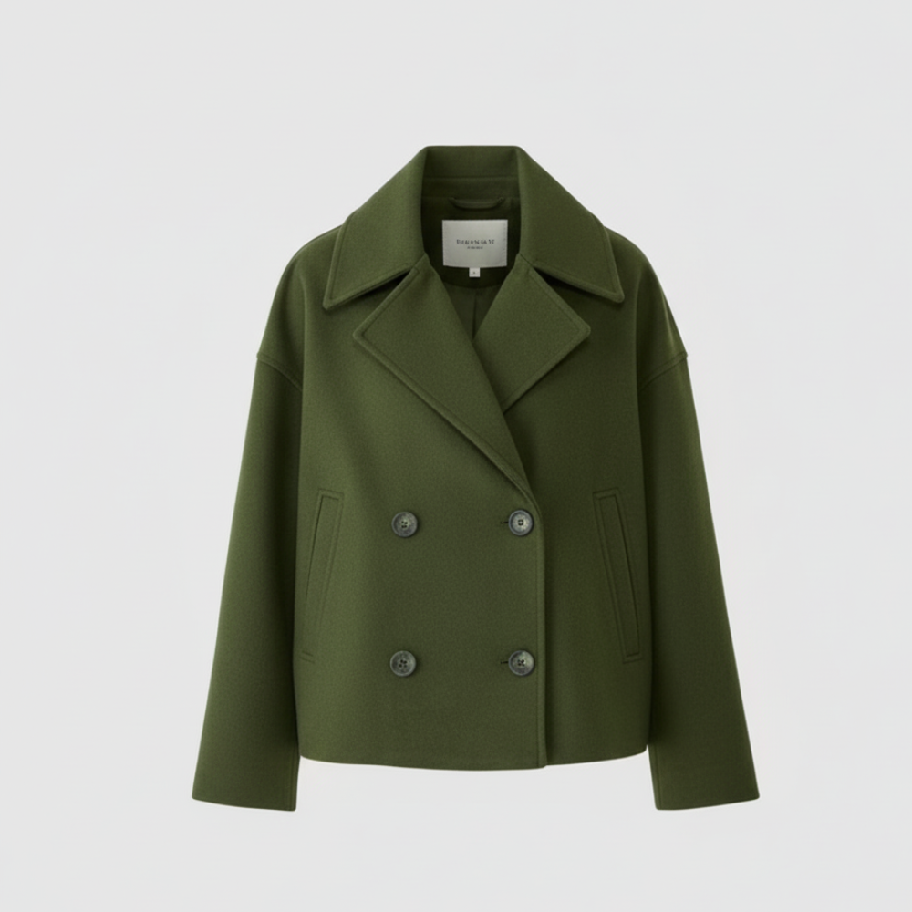 Women's Oversized Wool Coat - Short Double