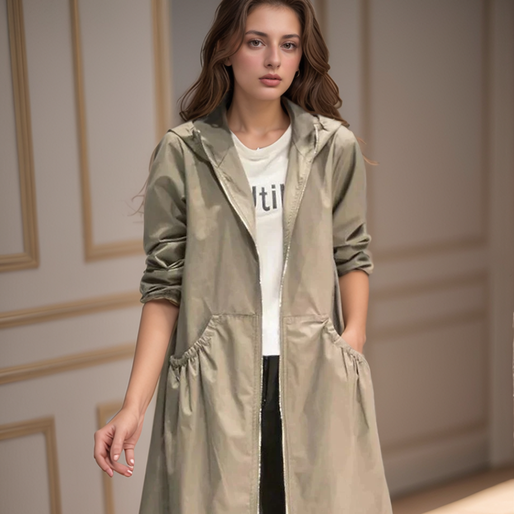 Women's Jacket Knee-Length Waterproof Casual Coat 1