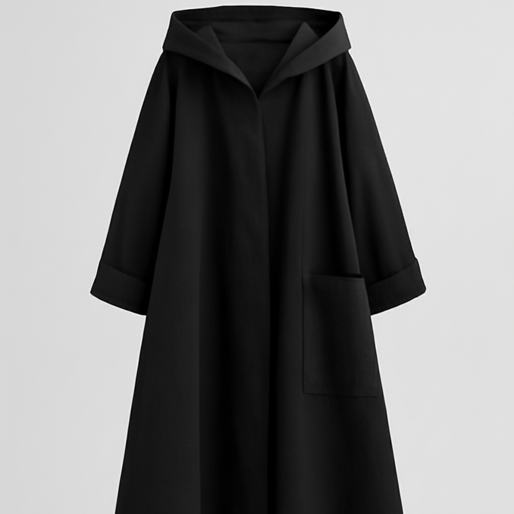 Women's Long Lightweight Trench Over Coat - Oversized Hooded