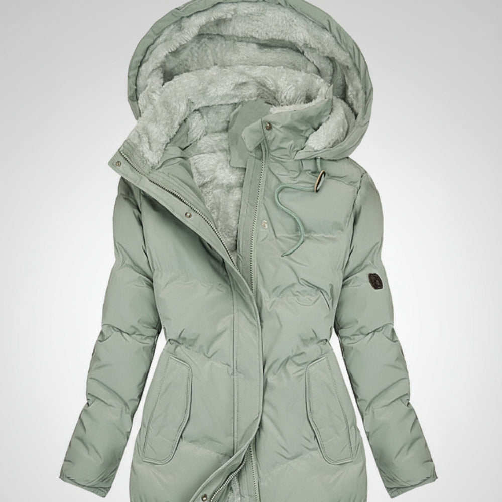 Women's Puffer Parka Coat - Winter Jacket Hooded