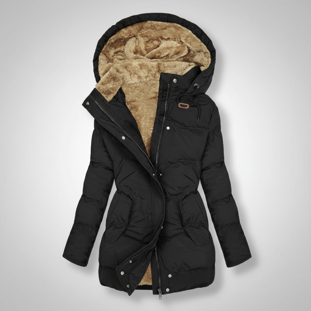 Women's Puffer Parka Coat - Winter Jacket Hooded
