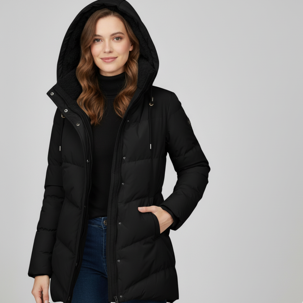 Women's Puffer Parka Coat - Winter Jacket Hooded