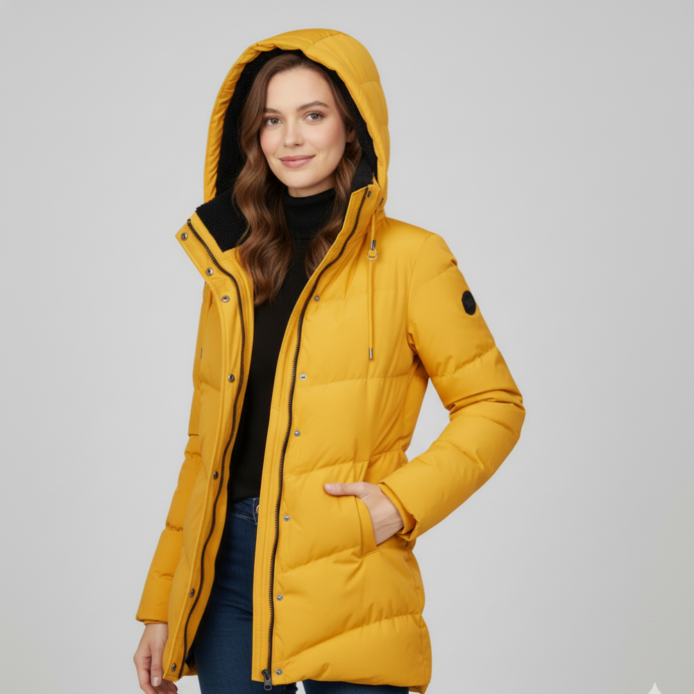 Women's Puffer Parka Coat - Winter Jacket Hooded