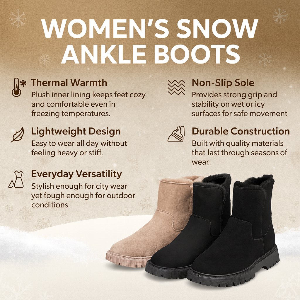 Women’s Warm Non-Slip Snow Ankle Boots
