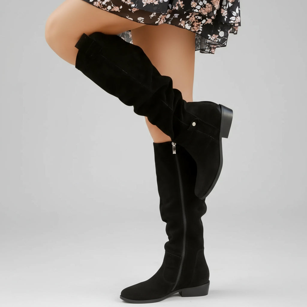 Women's Weatherproof Leather Suede Boots for All Seasons Stylish Comfort 3