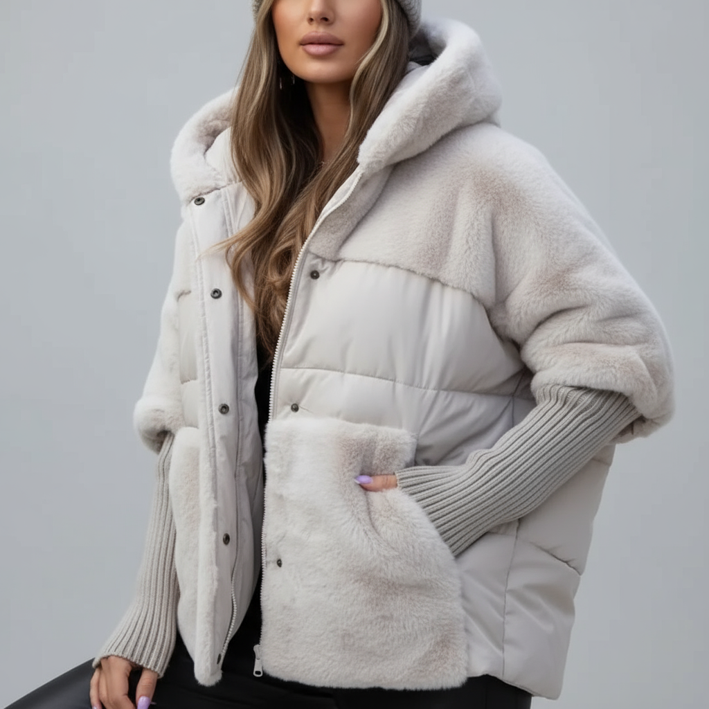 Women's Winter Coats Hooded Multicolored Bomber Jacket 6