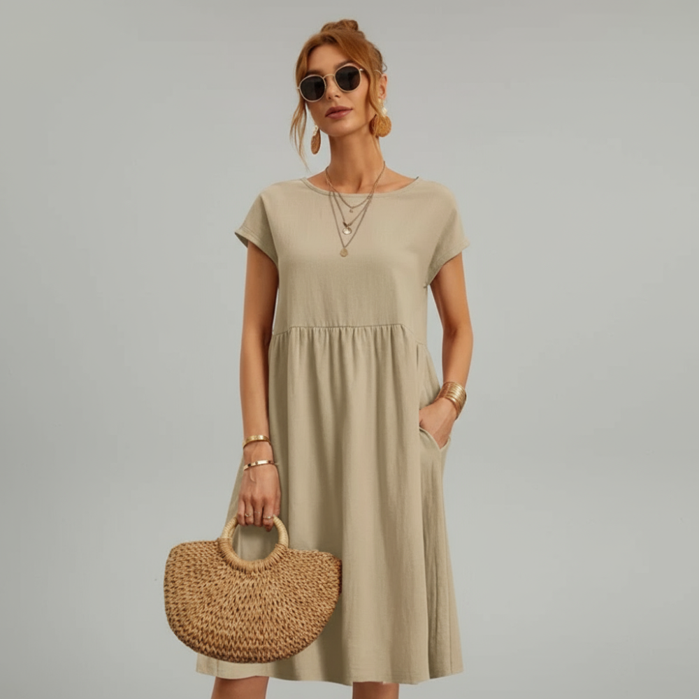 Christmas dress-Women's Casual Summer Dress – Short Midi