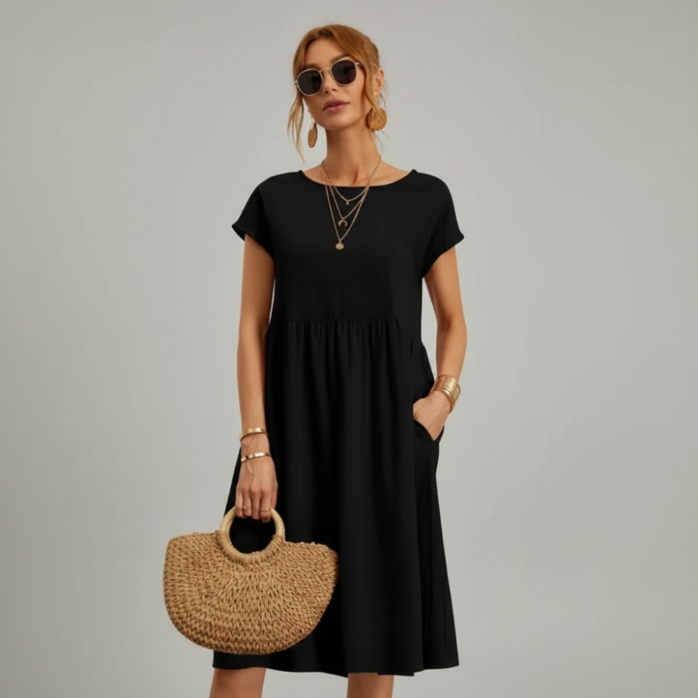 Christmas dress-Women's Casual Summer Dress – Short Midi