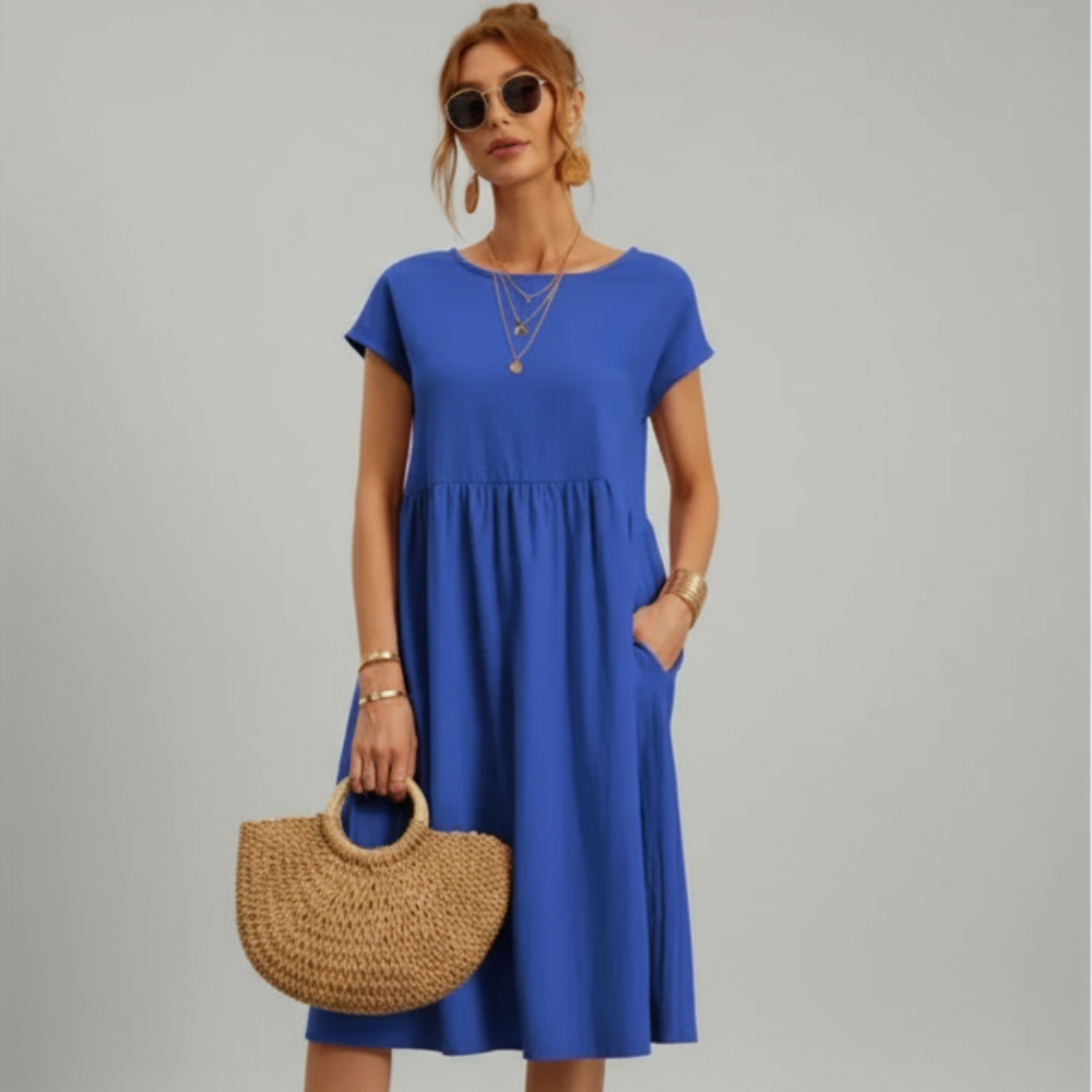 Christmas dress-Women's Casual Summer Dress – Short Midi