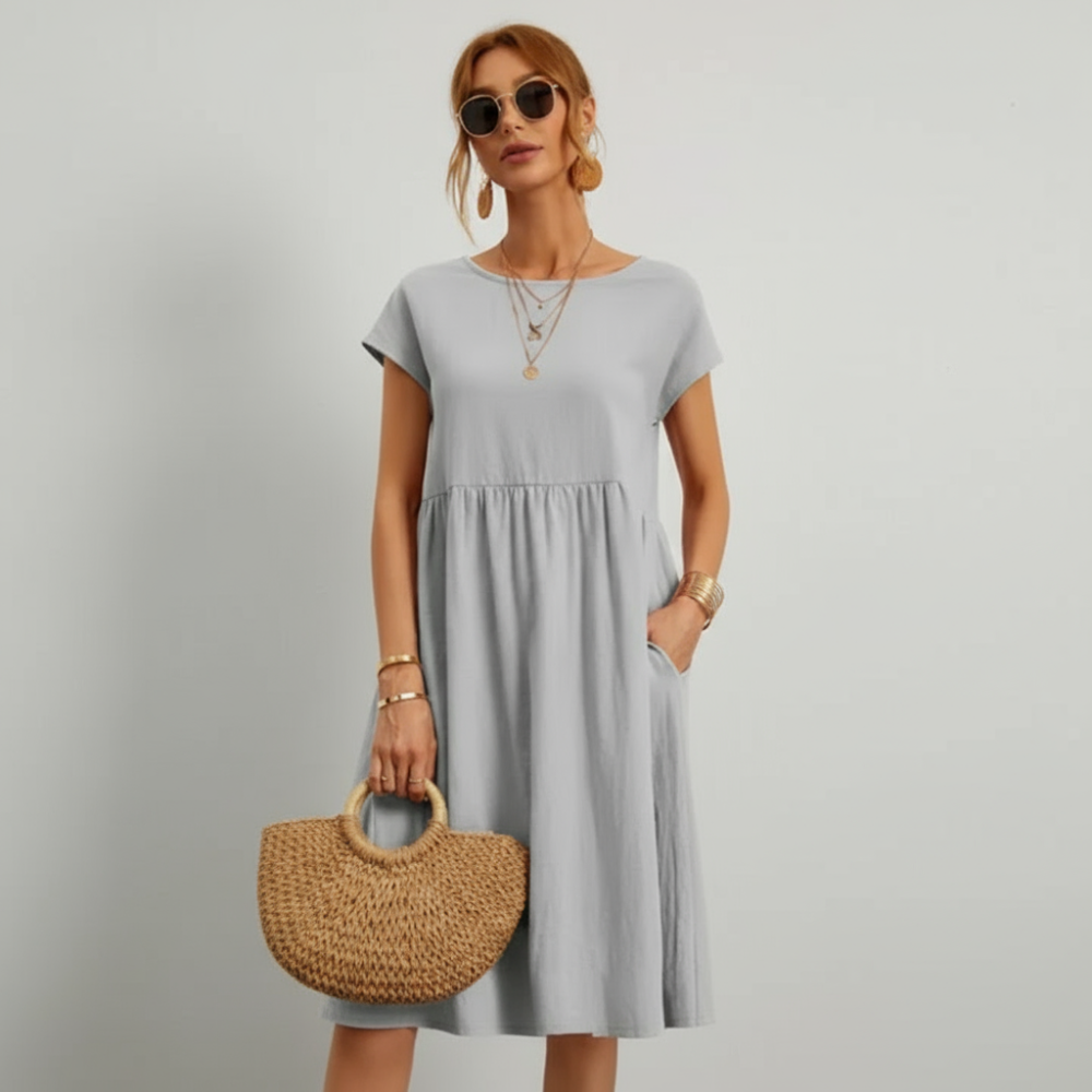 Christmas dress-Women's Casual Summer Dress – Short Midi