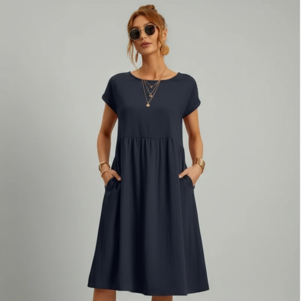 Christmas dress-Women's Casual Summer Dress – Short Midi
