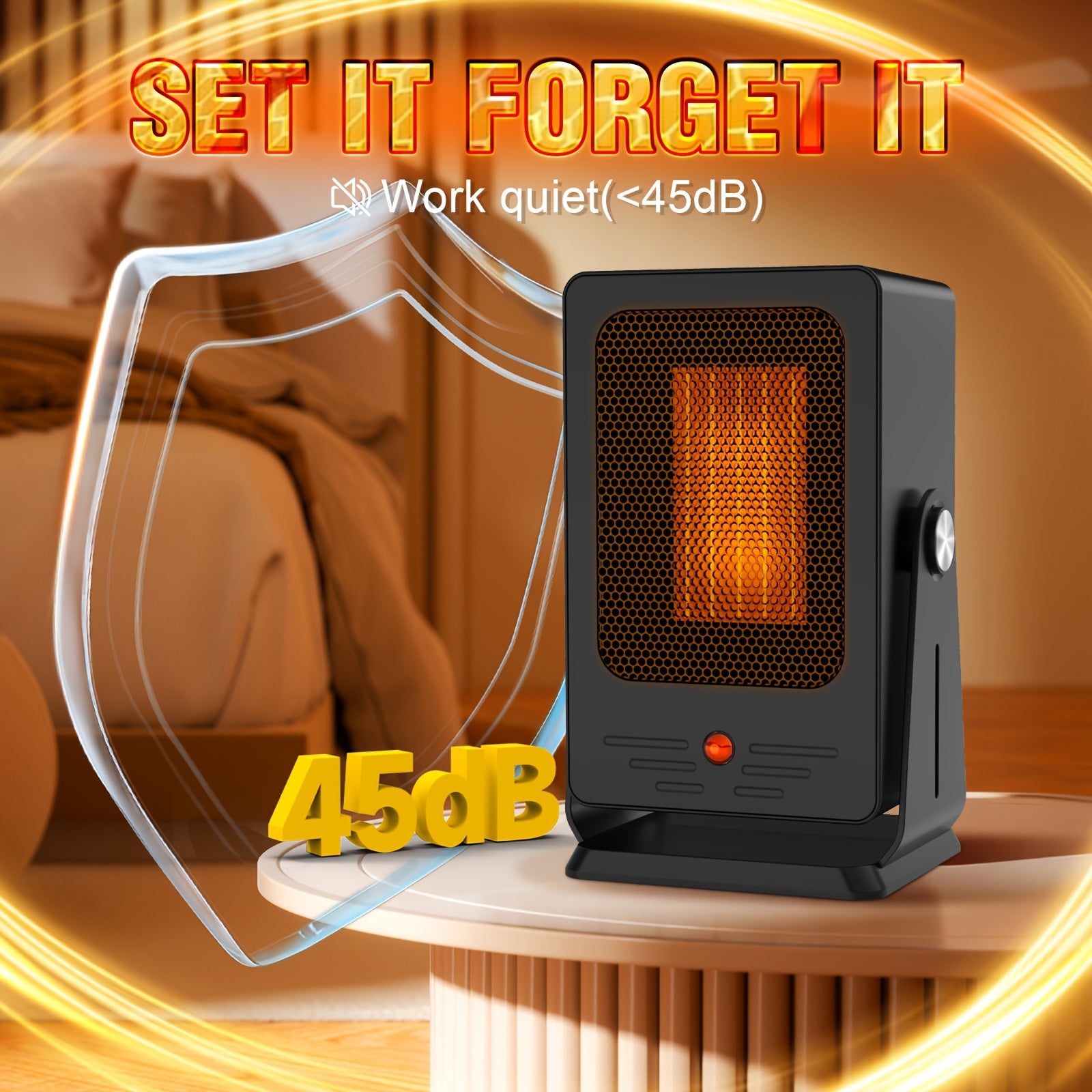Electric Space Heater 900W Square Convection Heater with Handle