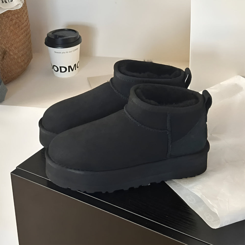 Women Platform Ankle Boots – Suede Winter