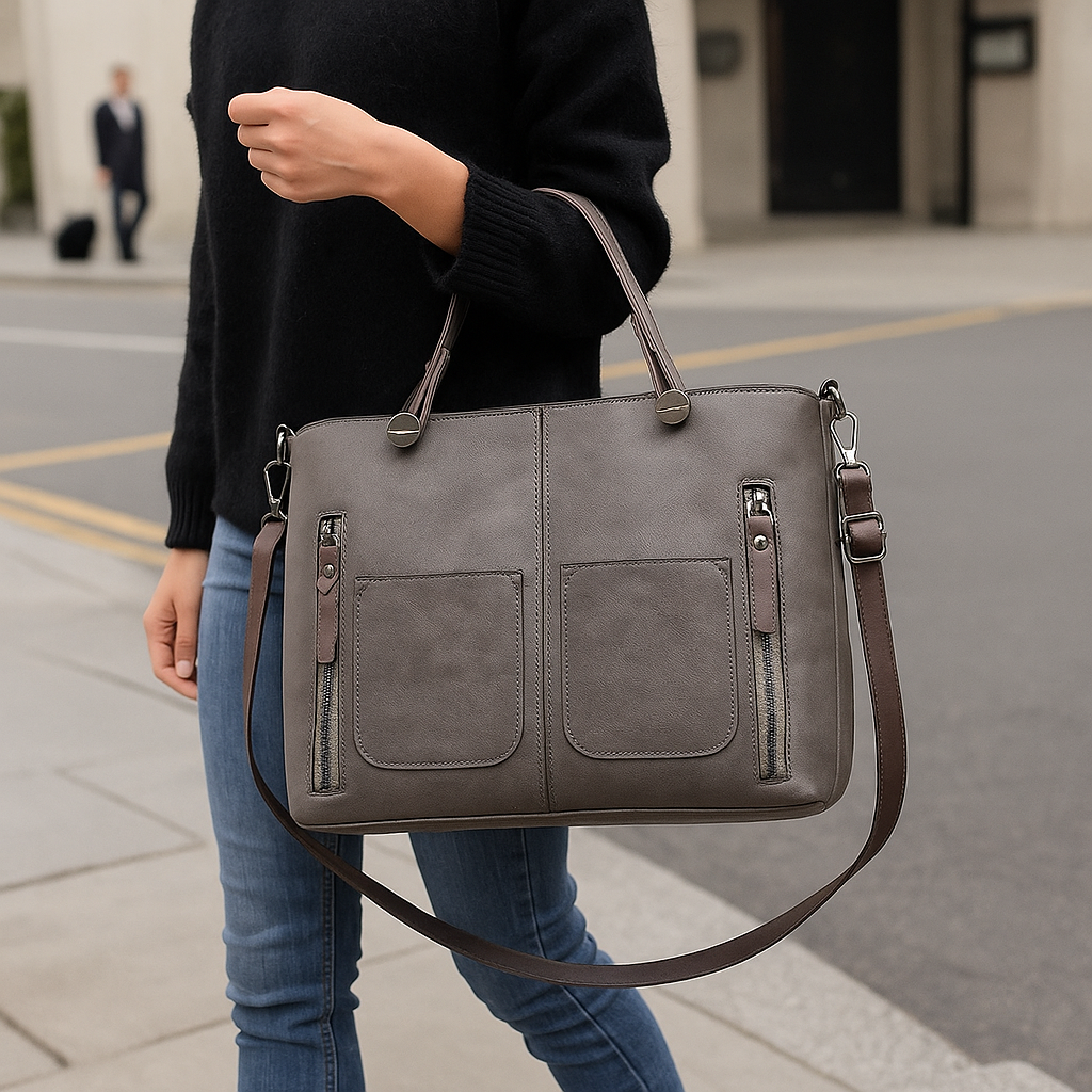 Work Bag Women Vintage Leather Tote Handbag Office Travel