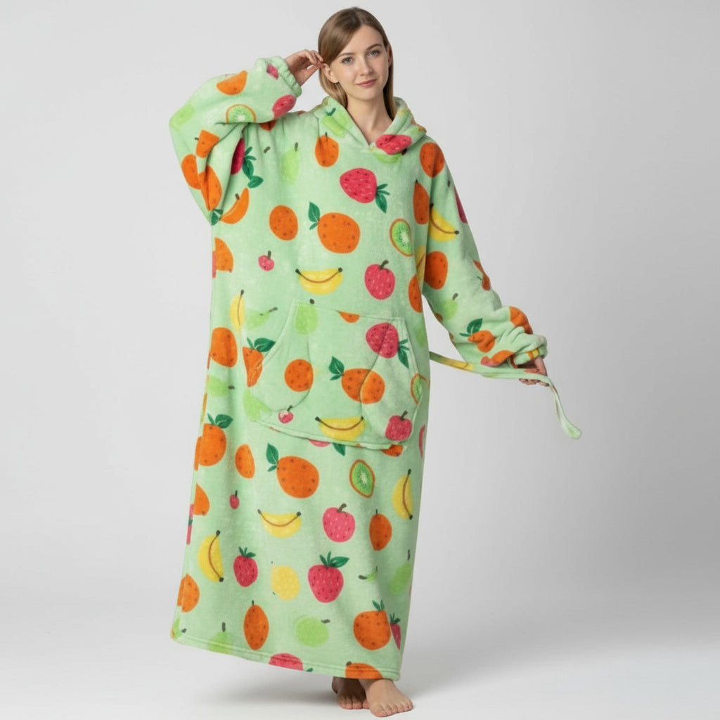 Oversized Blanket Hoodie Cozy Wearable Fleece Blanket